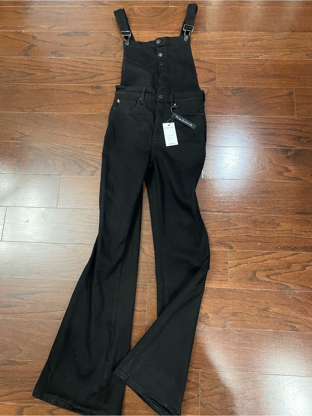 JUDY BLUE BLACK TUMMY CONTROL OVERALLS - MEDIUM NWT - Picture 4 of 9